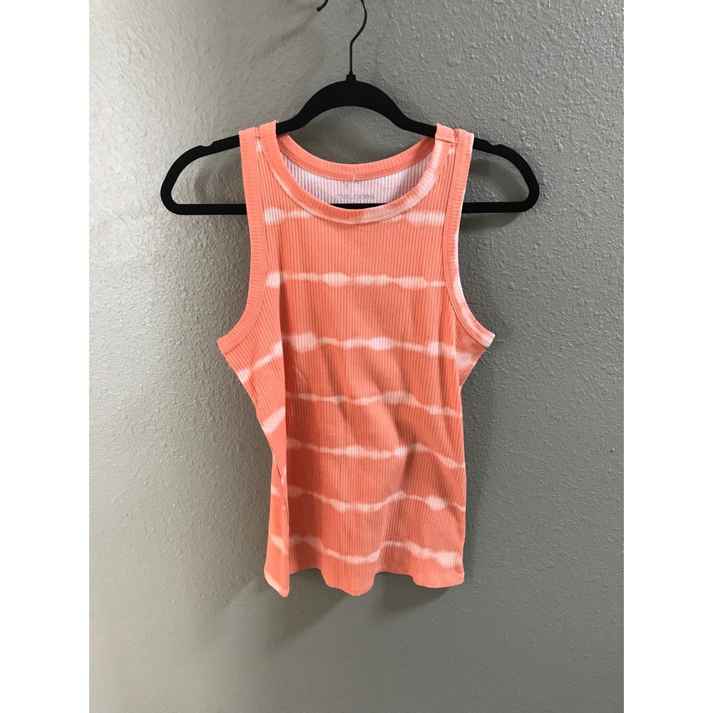 Maurices Womens XL Coral Tie Dye Ribbed Knit Tank Top Sleeveless Crewneck NWT
